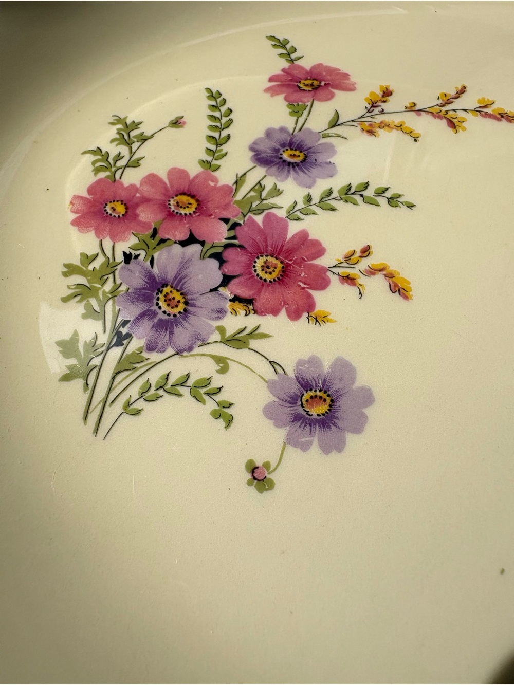 Vintage 1950s Floral Ceramic Serving Platter Homer Laughlin Virginia Rose M57N8 - Picture 14 of 16